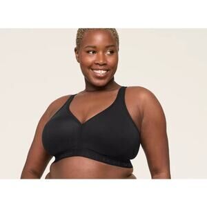 Cacique Cotton Unlined No-Wire Bra Size 40G NWOT Black